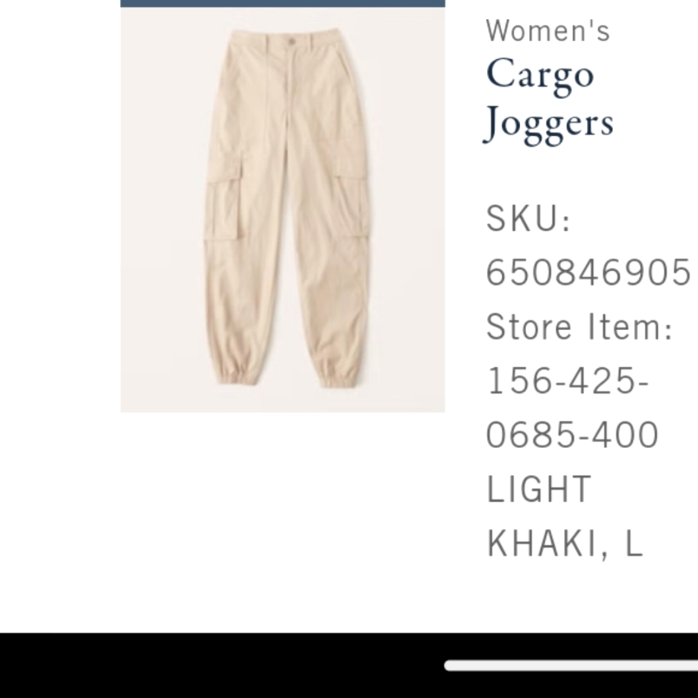 Abercrombie Light Khaki Cargo Joggers